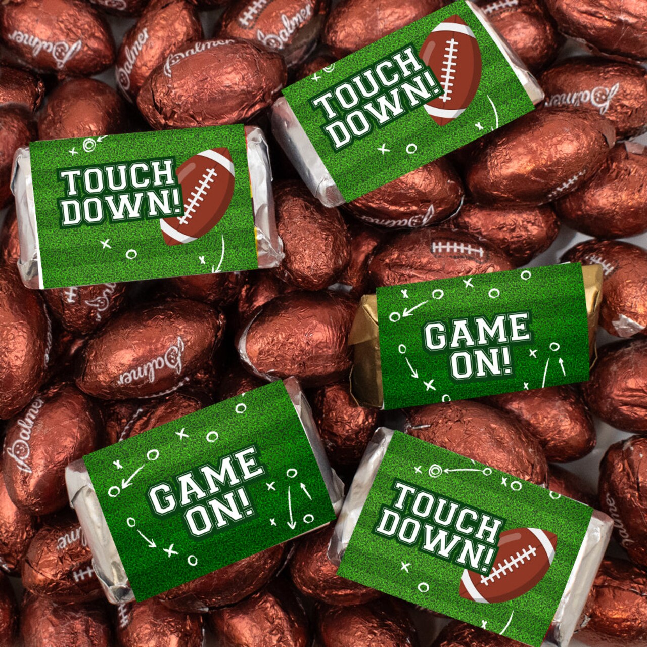 128 Pcs Football Party Candy Favors Hershey's Miniatures and Chocolate Footballs by Just Candy (1.75 lbs)
